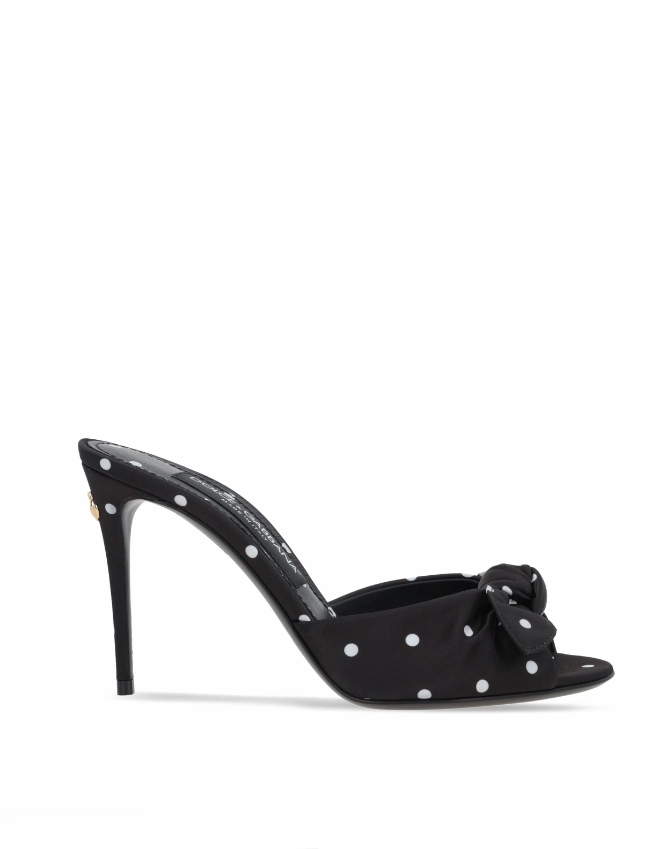 Dolce & Gabbana Keira 90mm polka-dot satin mules Womens Shoes cheap promo
