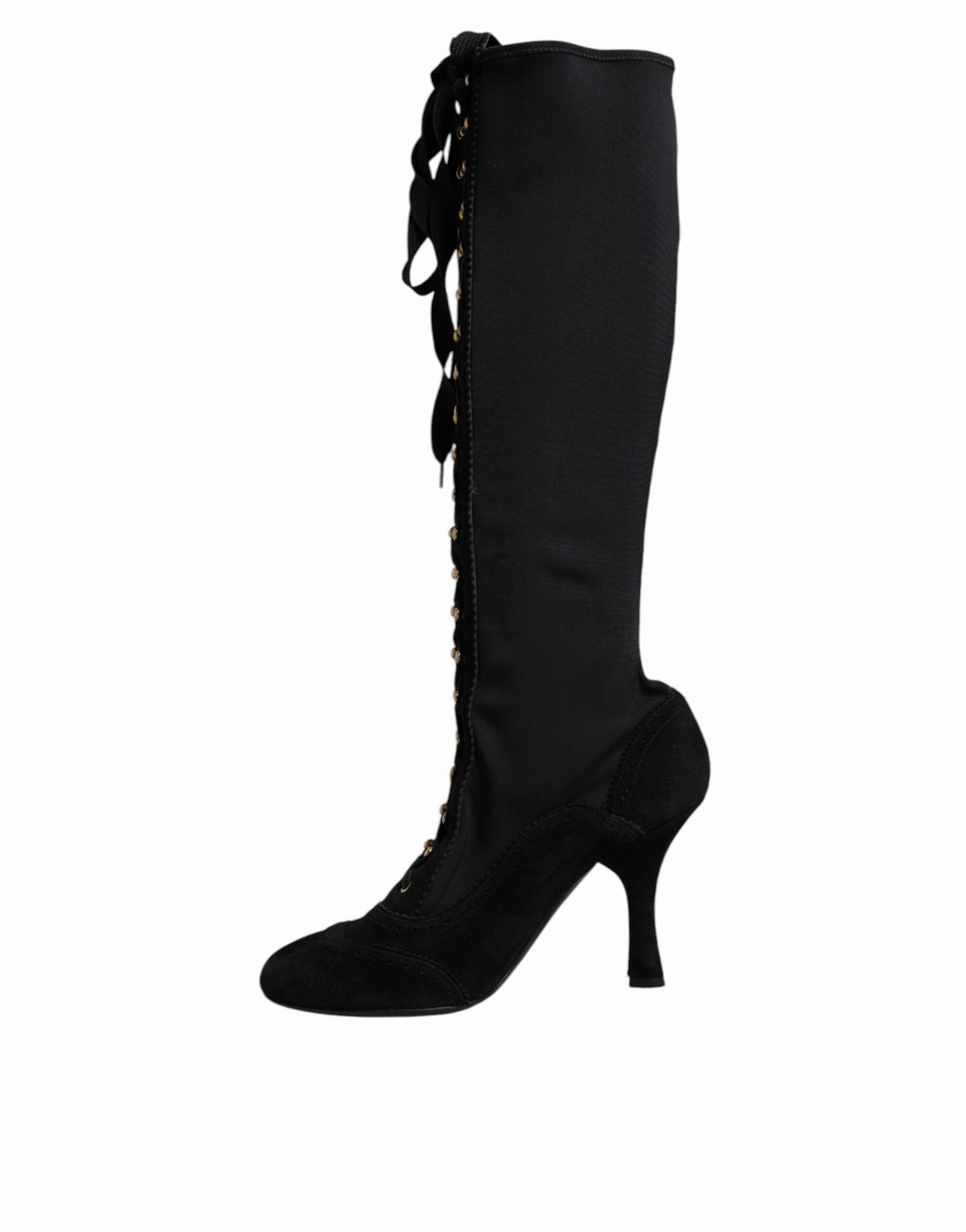 Dolce & Gabbana Lace Up Heels High Boots Women's Shoes