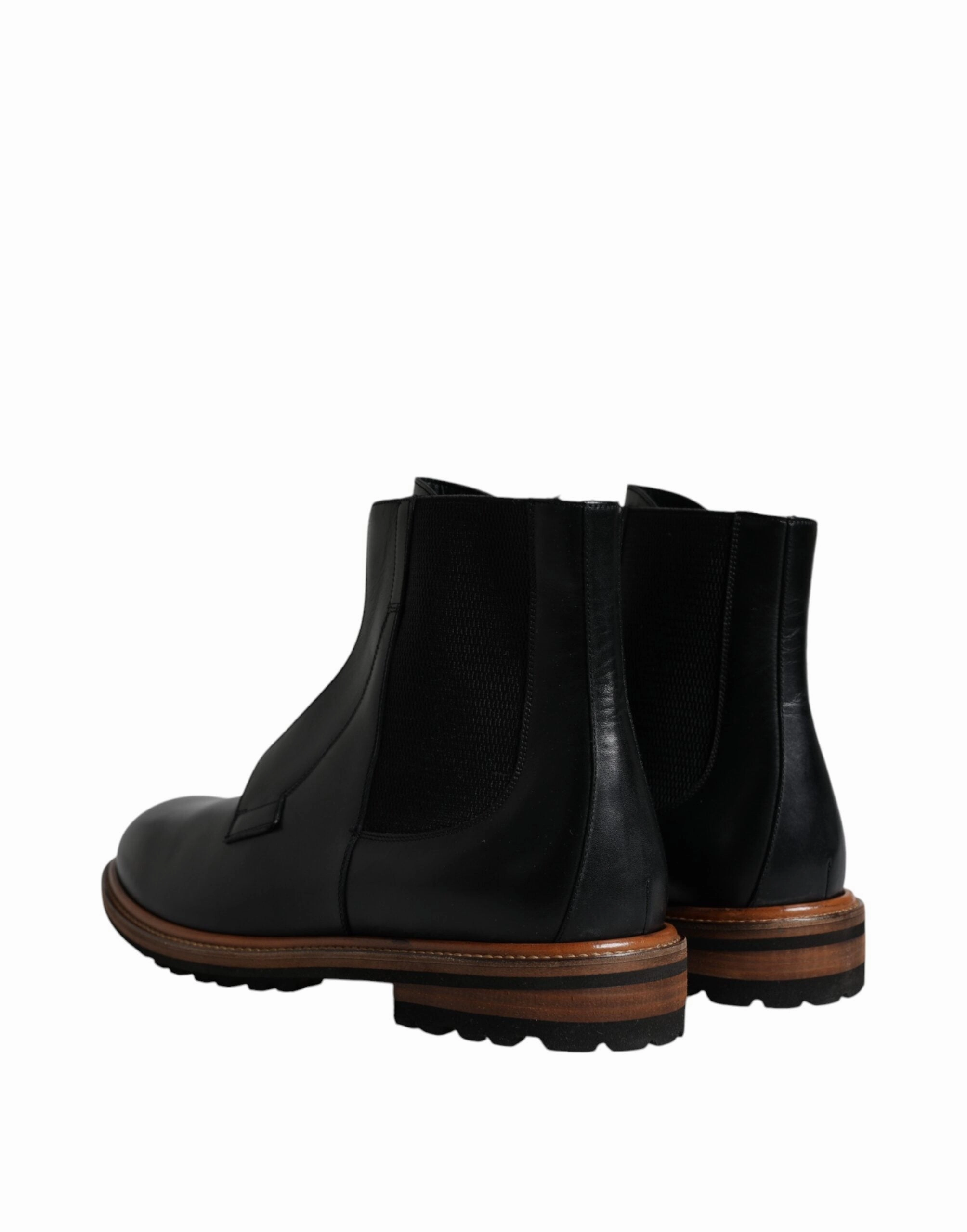Dolce & Gabbana Leather Chelsea Mid Calf Men Boots Men's Shoes