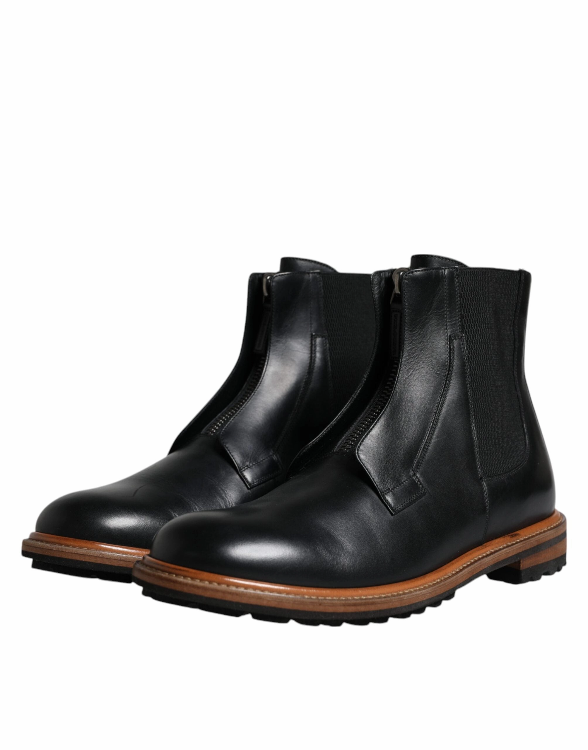 Dolce & Gabbana Leather Chelsea Mid Calf Men Boots Men's Shoes