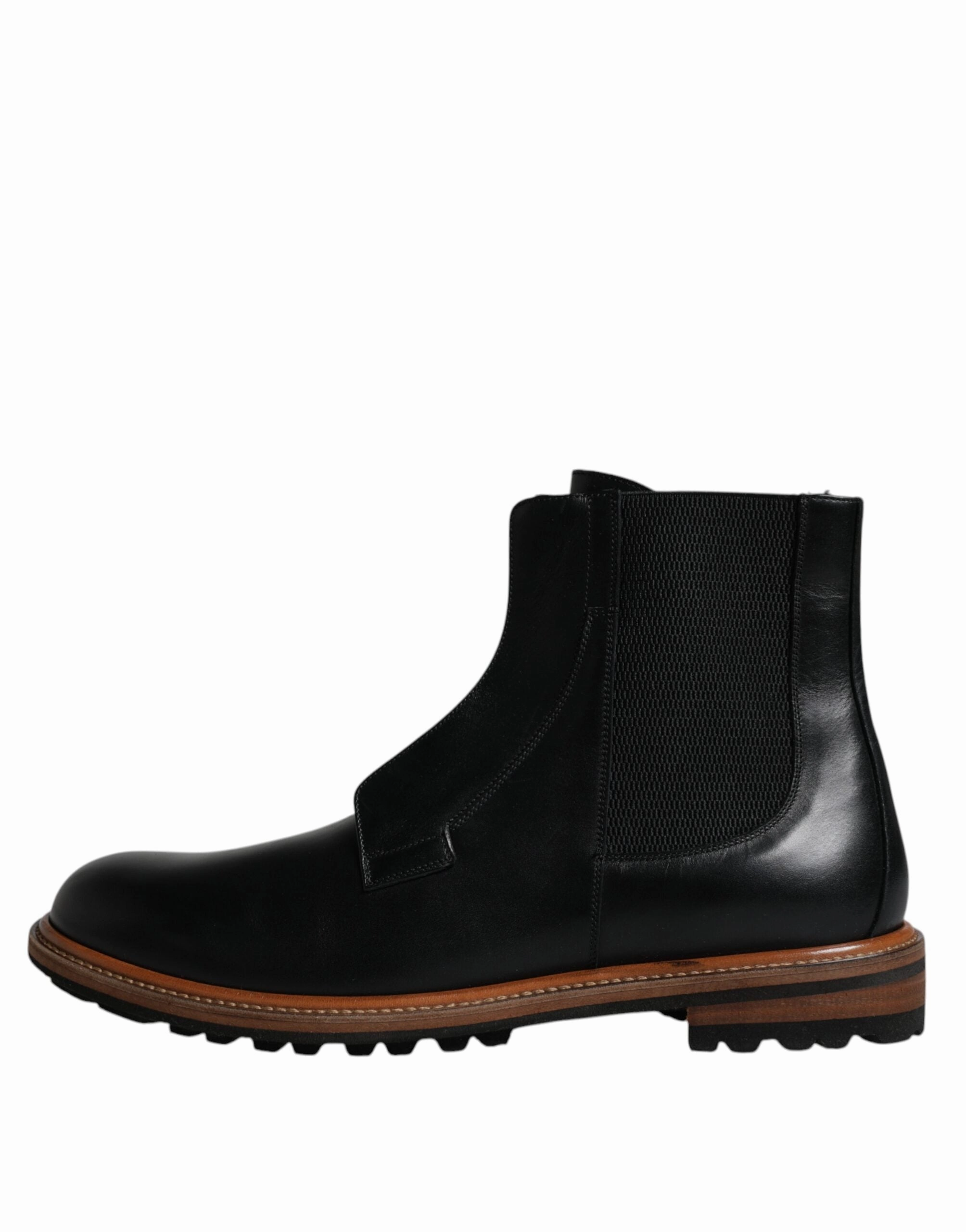 Dolce & Gabbana Leather Chelsea Mid Calf Men Boots Men's Shoes