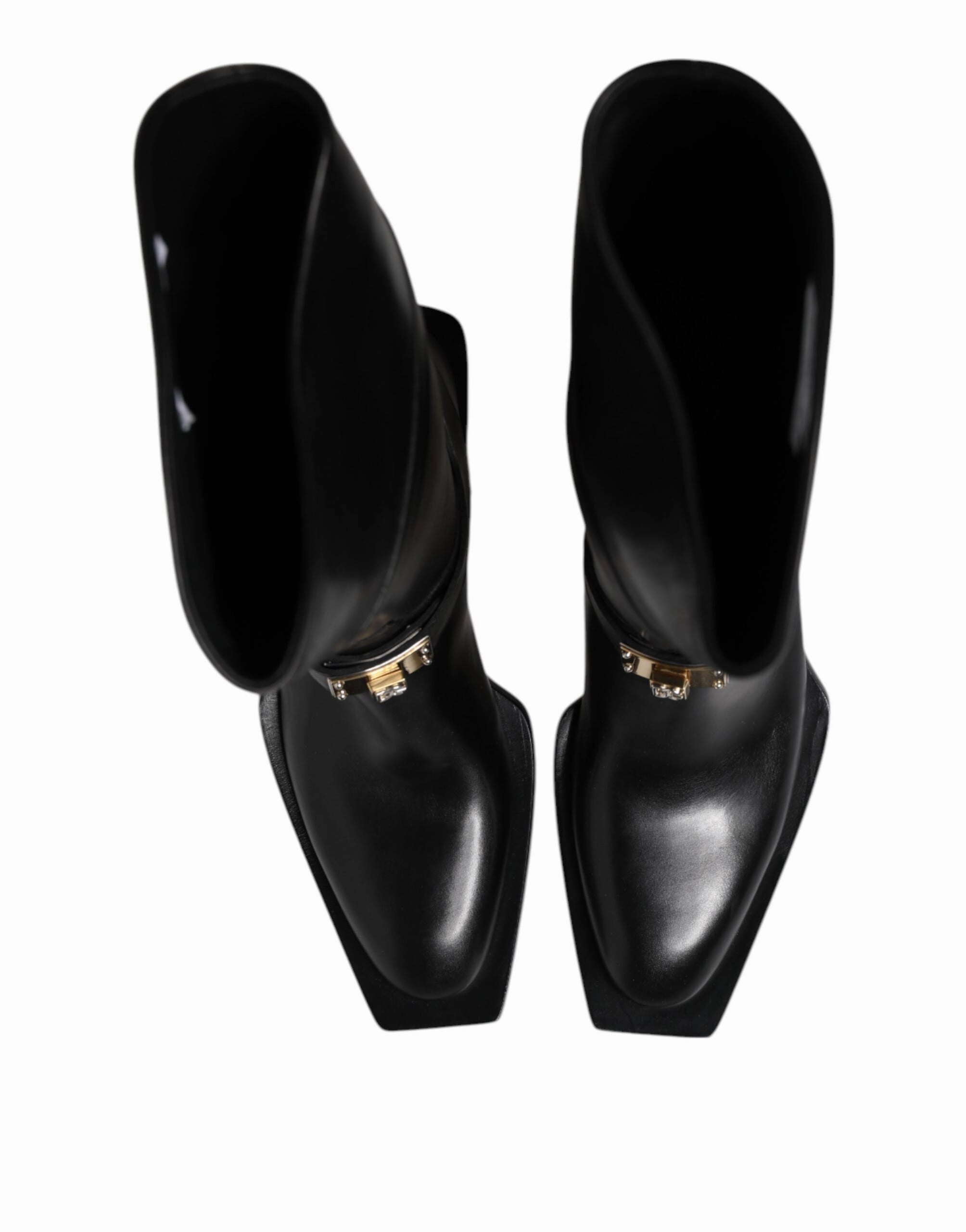 Dolce & Gabbana Leather High Boots Flats Men's Shoes