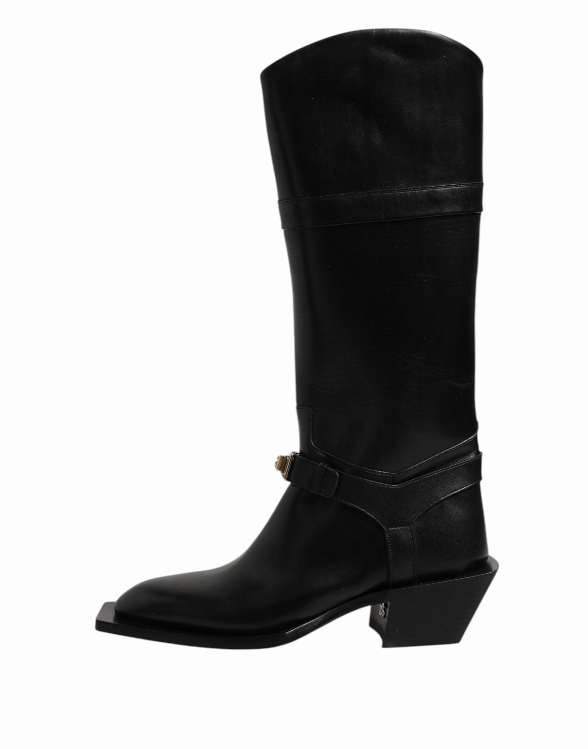Dolce & Gabbana Leather High Boots Flats Men's Shoes