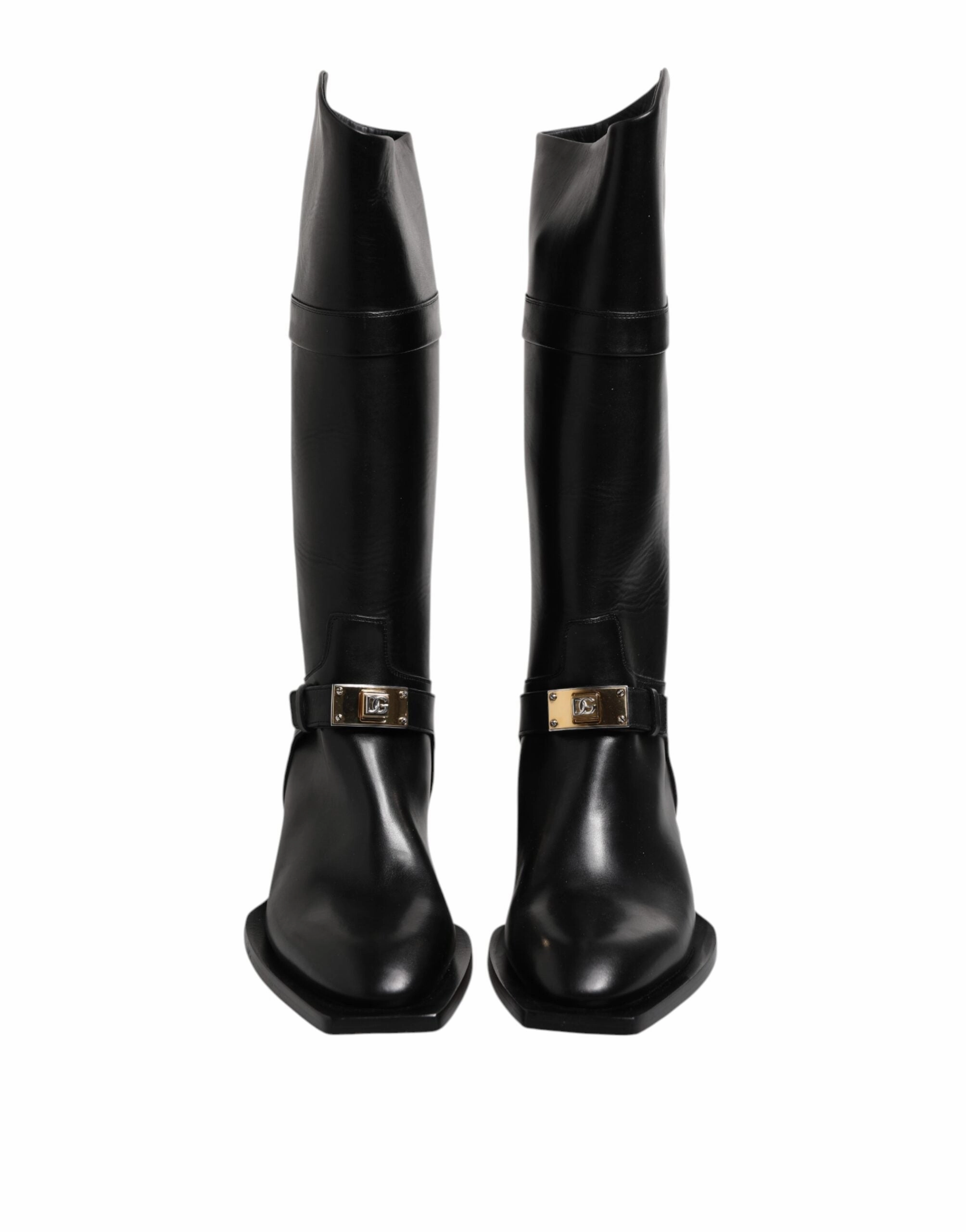 Dolce & Gabbana Leather High Boots Flats Men's Shoes