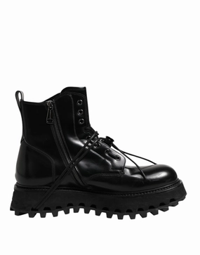 Dolce & Gabbana Leather Logo Ankle Boots Lace Up Men's Shoes Buy Mens Chukkas online shop