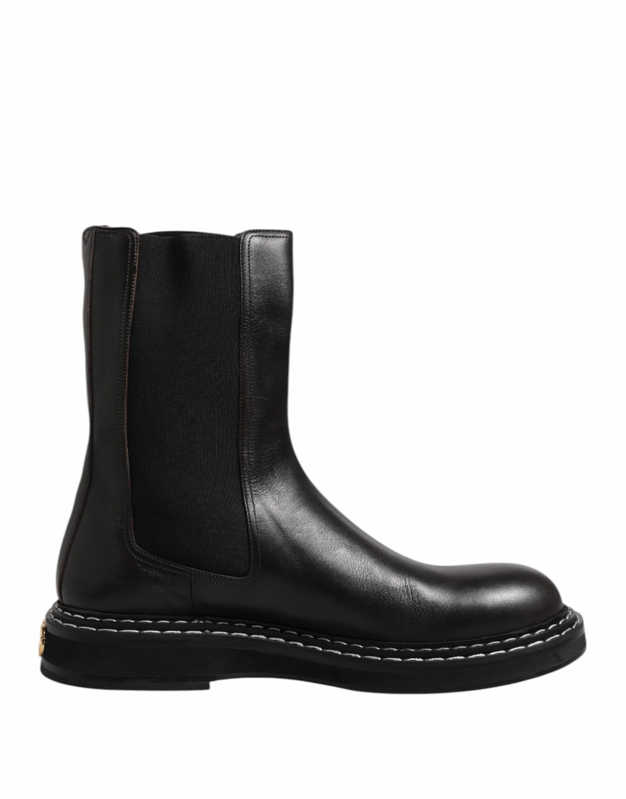 Dolce & Gabbana Leather Mid Calf Boots Flats Men's Shoes Buy Mens Chukkas online shop