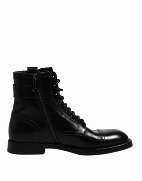 Dolce & Gabbana Leather Mid Calf Boots Lace Up Men's Shoes Buy Mens Chukkas online shop