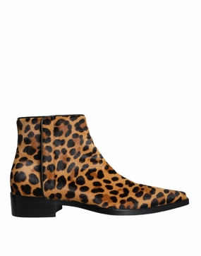 Dolce & Gabbana Leopard Calf Fur Ankle Boots Women's Shoes Promo on Womens Fashionable Boots