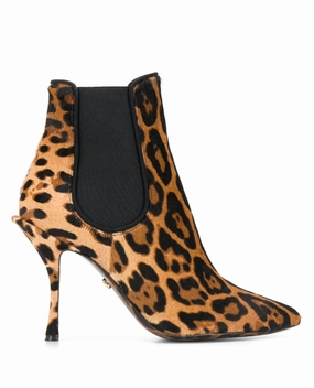 Dolce & Gabbana leopard print stiletto boots Womens Shoes cheap promo