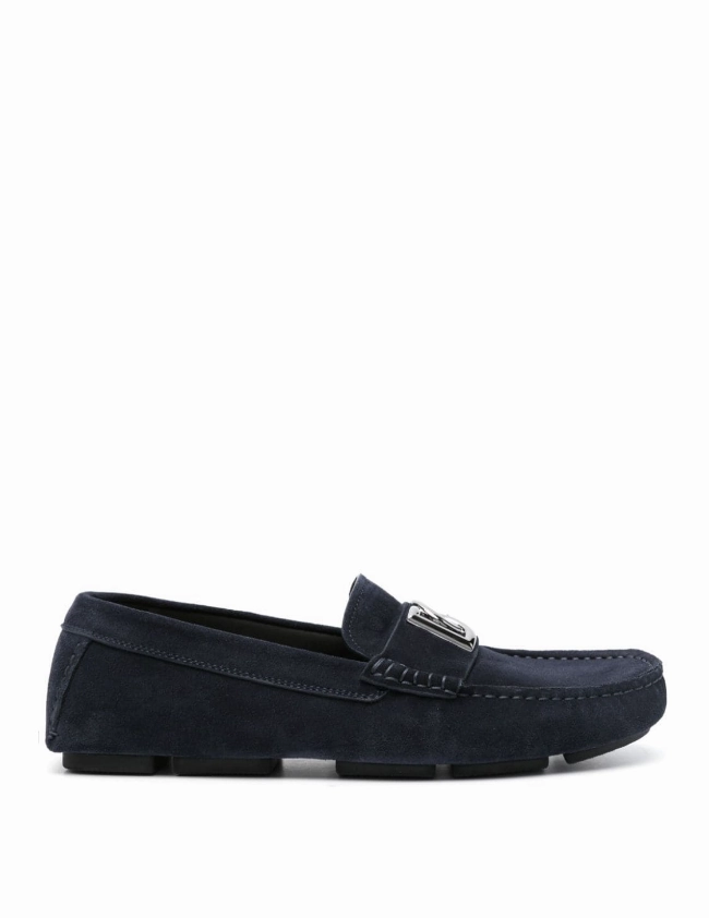 Dolce & Gabbana logo-lettering loafers Mens Shoes online flash sale