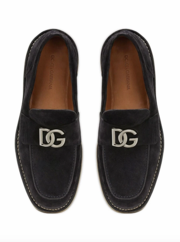 Dolce & Gabbana logo-lettering suede loafers