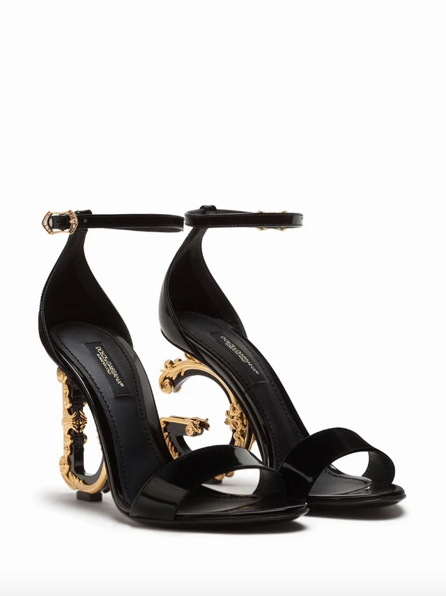 Dolce & Gabbana nappa leather sandals with baroque dg detail