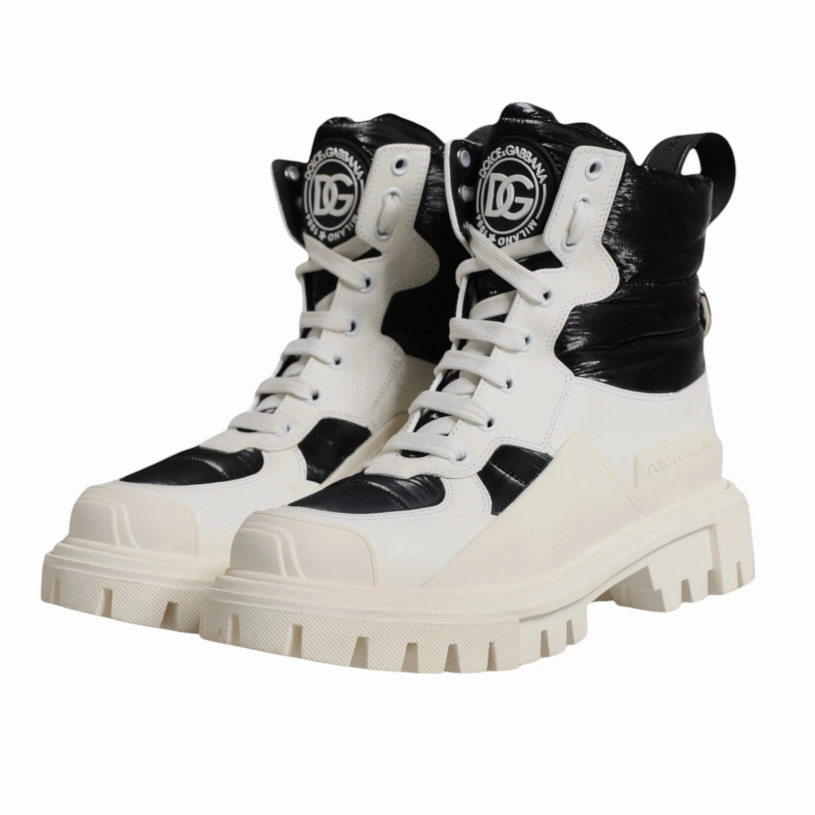 Dolce & Gabbana Padded Mid Calf Lace Up Boots Women's Shoes (Pre-Owned)