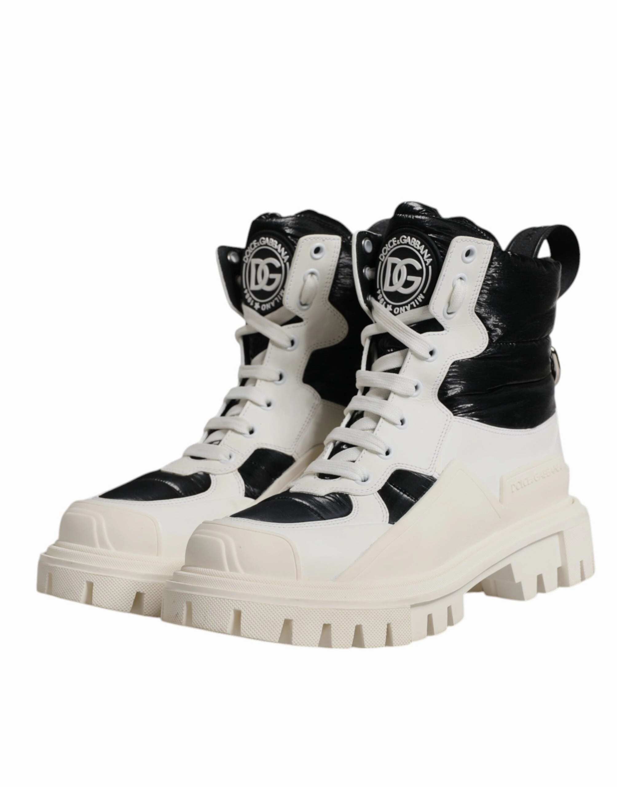 Dolce & Gabbana Padded Mid Calf Lace Up Boots Women's Shoes (Pre-Owned)