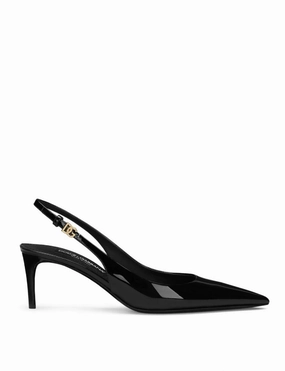 Dolce & Gabbana Patent leather slingbacks in black Womens Shoes cheap promo