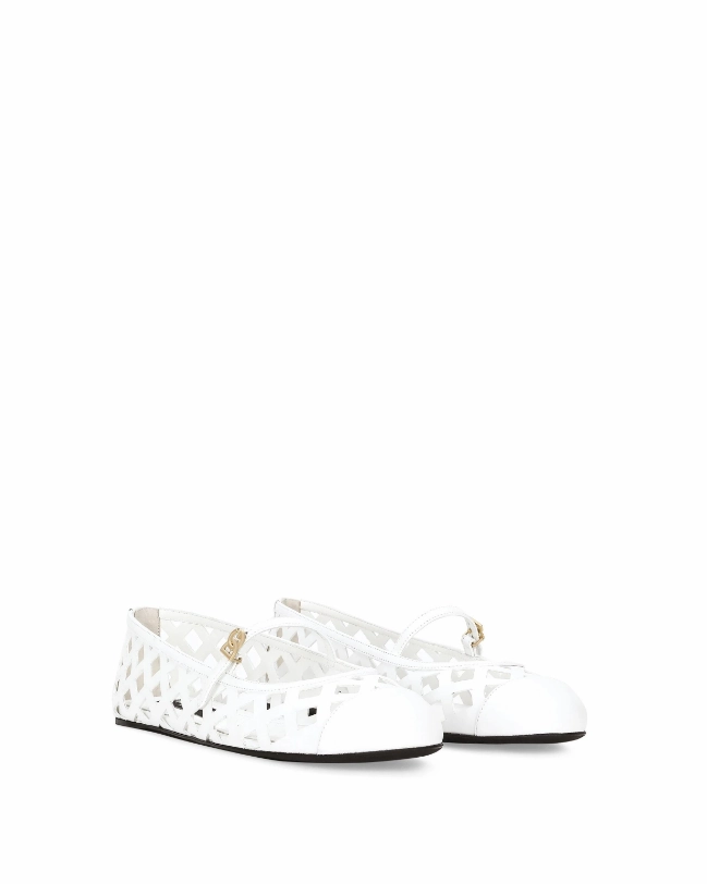 Dolce & Gabbana perforated leather ballerina shoes