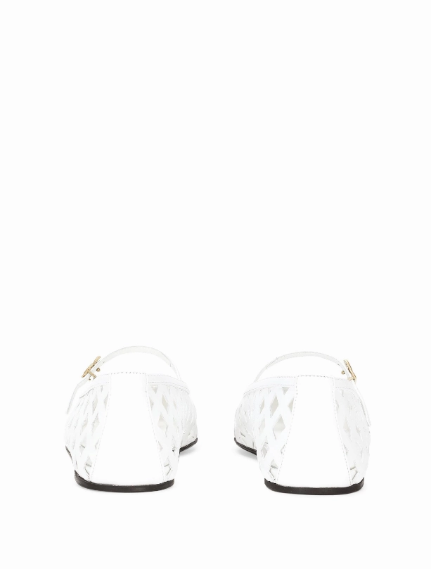 Dolce & Gabbana perforated leather ballerina shoes