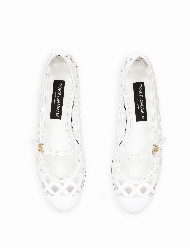 Dolce & Gabbana perforated leather ballerina shoes
