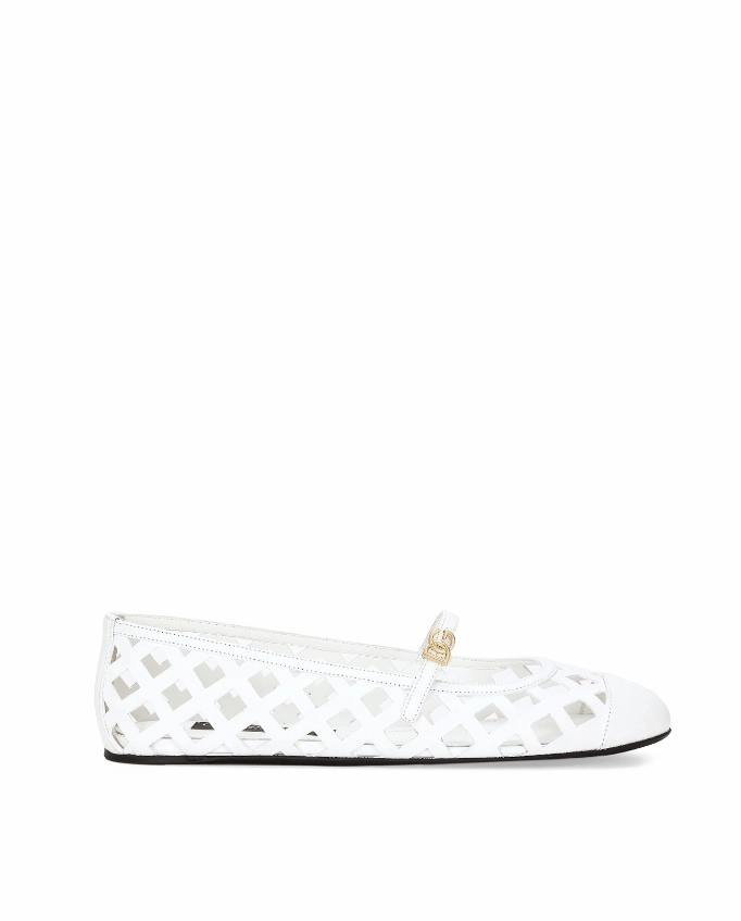 Dolce & Gabbana perforated leather ballerina shoes Womens Shoes cheap promo