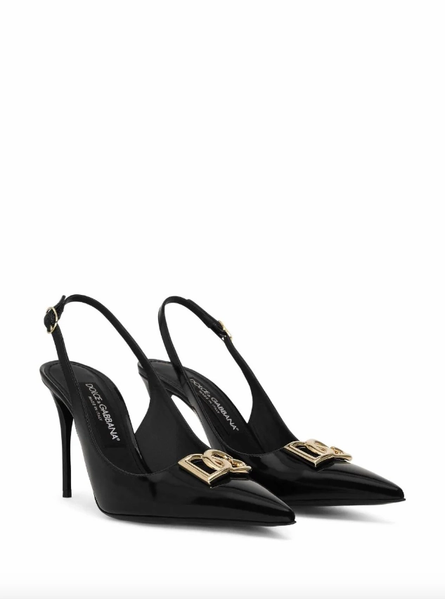 Dolce & Gabbana polished calfskin slingback pumps