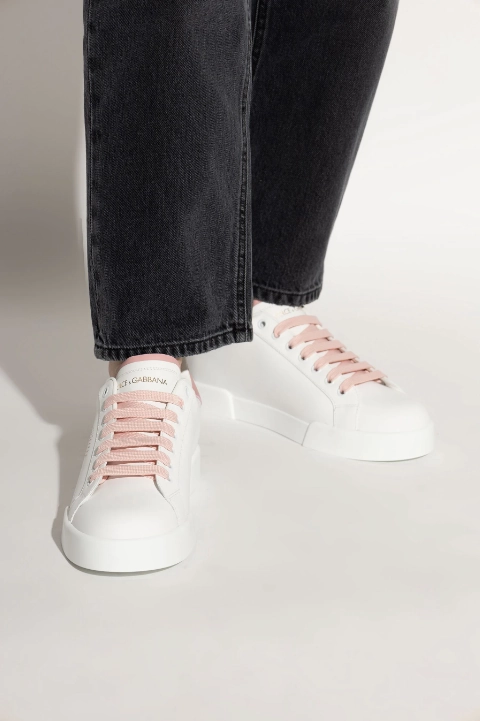 Dolce & Gabbana Portofino perforated-logo leather sneakers