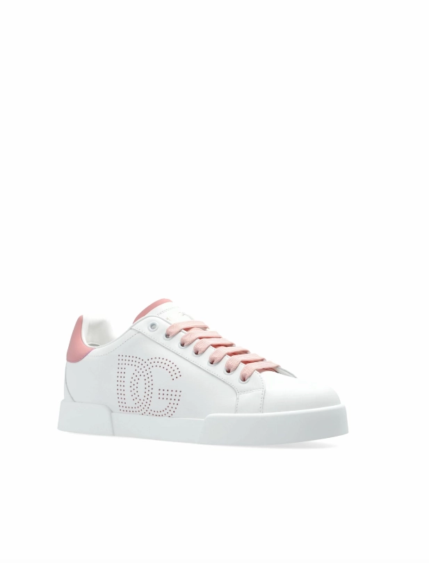 Dolce & Gabbana Portofino perforated-logo leather sneakers