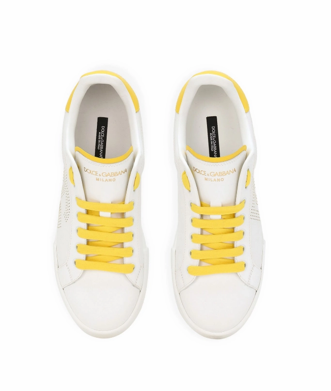 Dolce & Gabbana Portofino perforated-logo leather sneakers