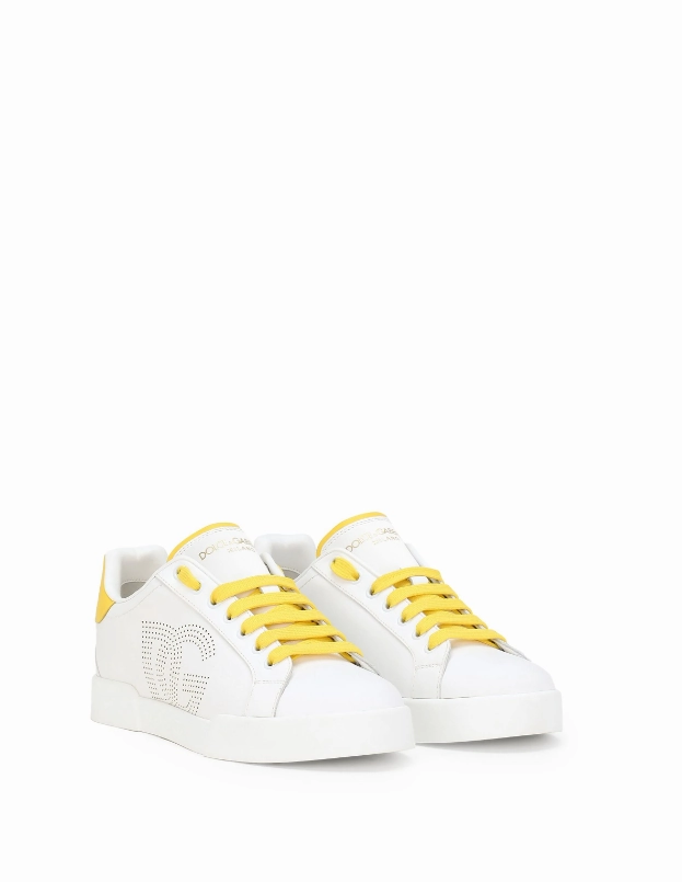 Dolce & Gabbana Portofino perforated-logo leather sneakers