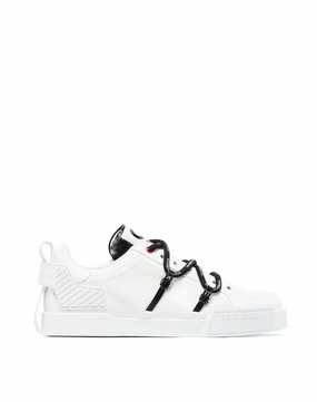 Dolce & Gabbana Portofino sneakers in calfskin and patent leather Mens Shoes online flash sale