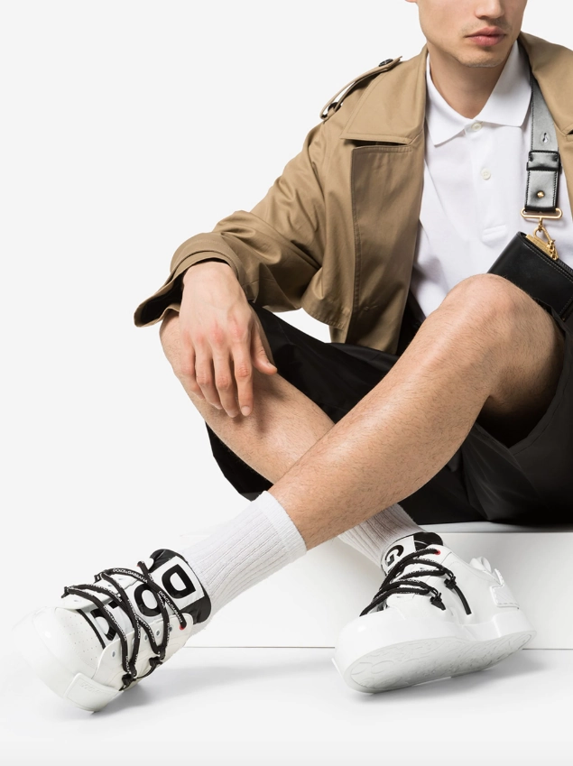 Dolce & Gabbana Portofino sneakers in calfskin and patent leather