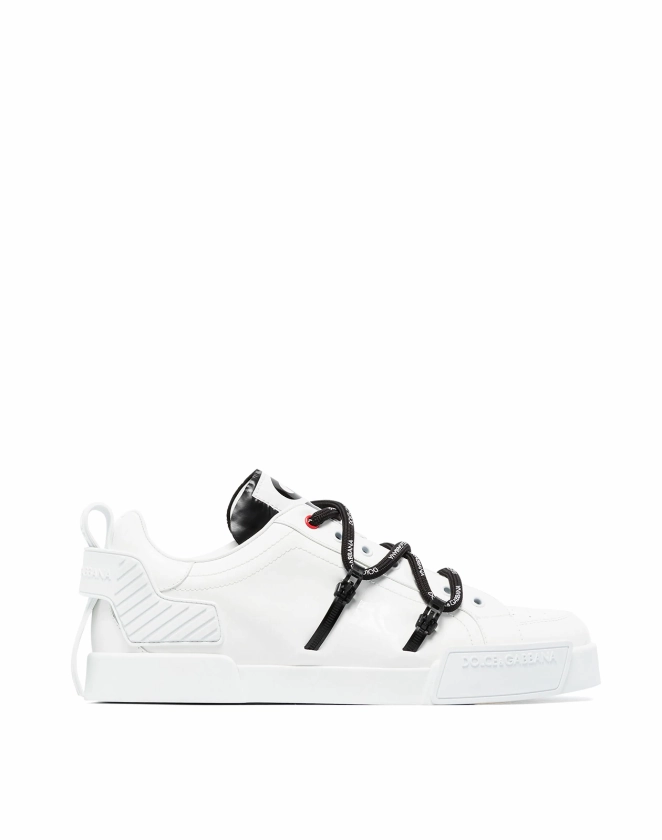 Dolce & Gabbana Portofino sneakers in calfskin and patent leather Mens Shoes online flash sale