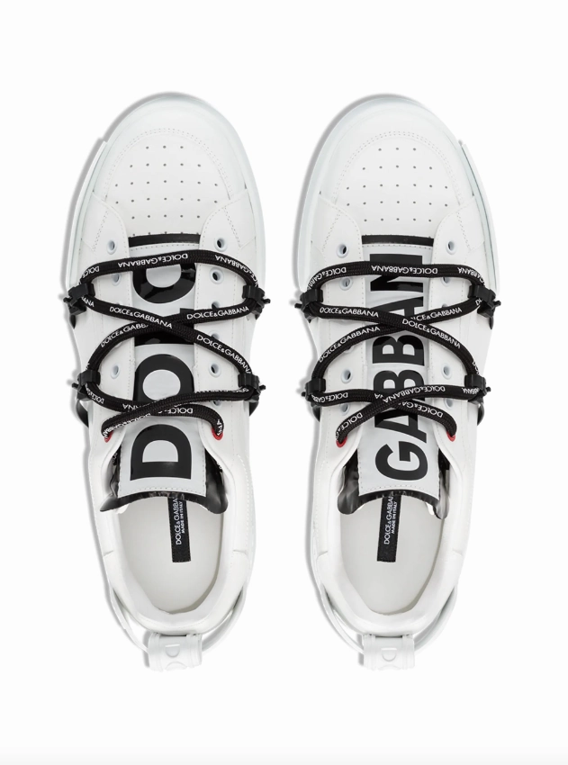 Dolce & Gabbana Portofino sneakers in calfskin and patent leather