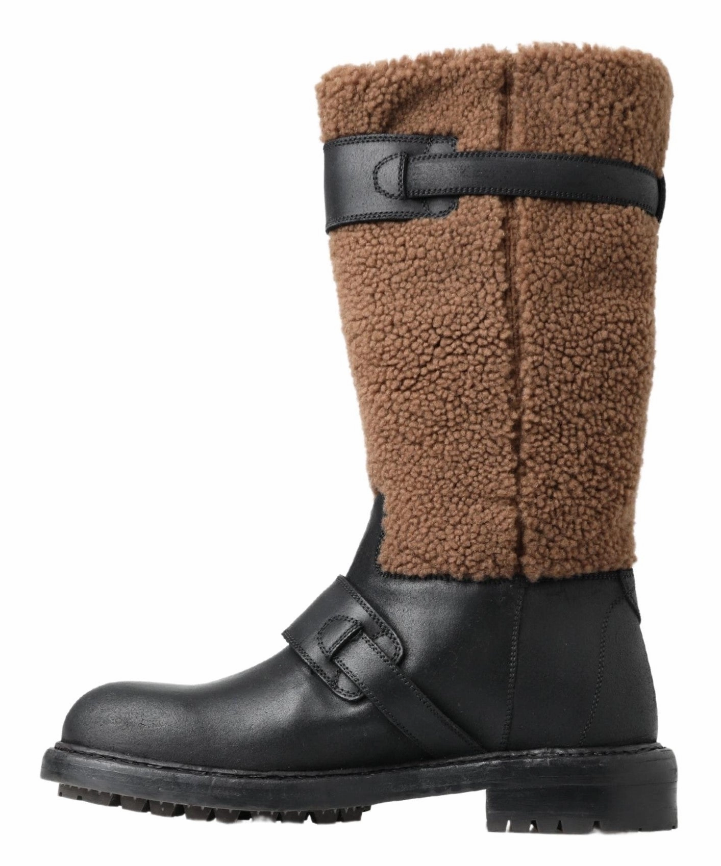 Dolce & Gabbana Shearling Leather Long Men's Boots