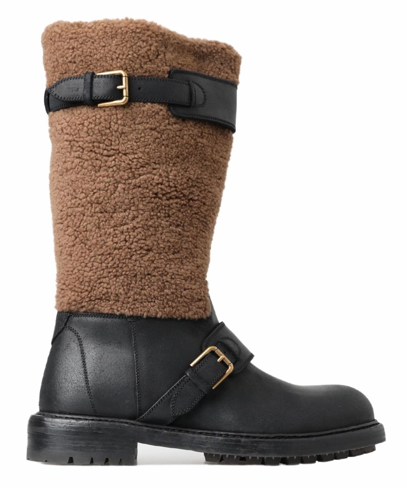 Dolce & Gabbana Shearling Leather Long Men's Boots Buy Mens Chukkas online shop