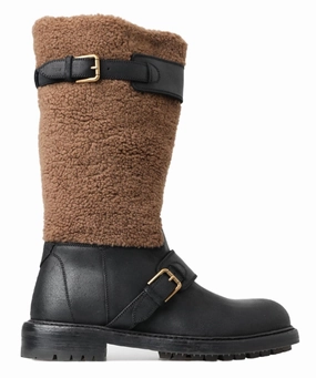 Dolce & Gabbana Shearling Leather Long Men's Boots Buy Mens Chukkas online shop