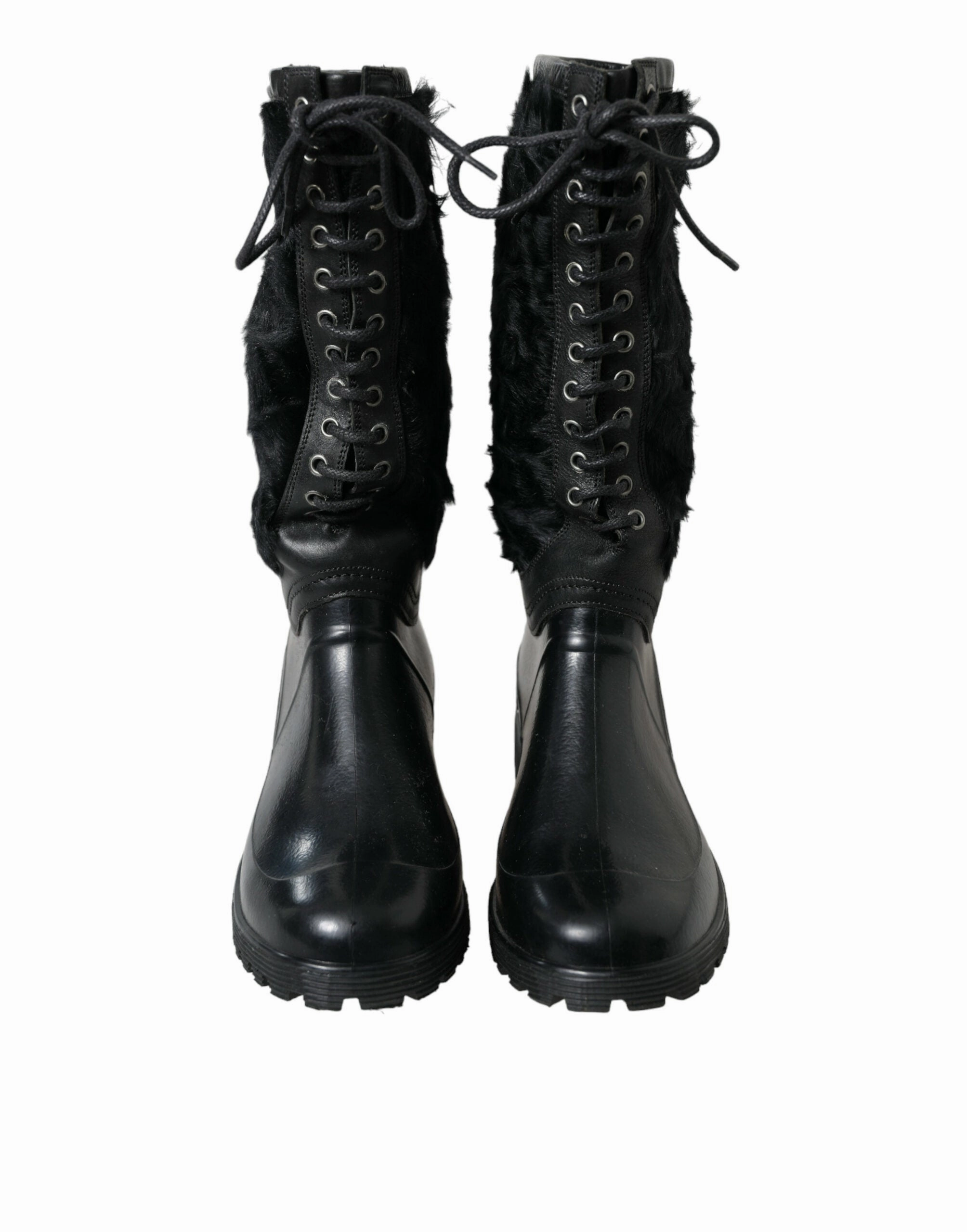 Dolce & Gabbana Sleek Shearling Mid Calf Men's Boots