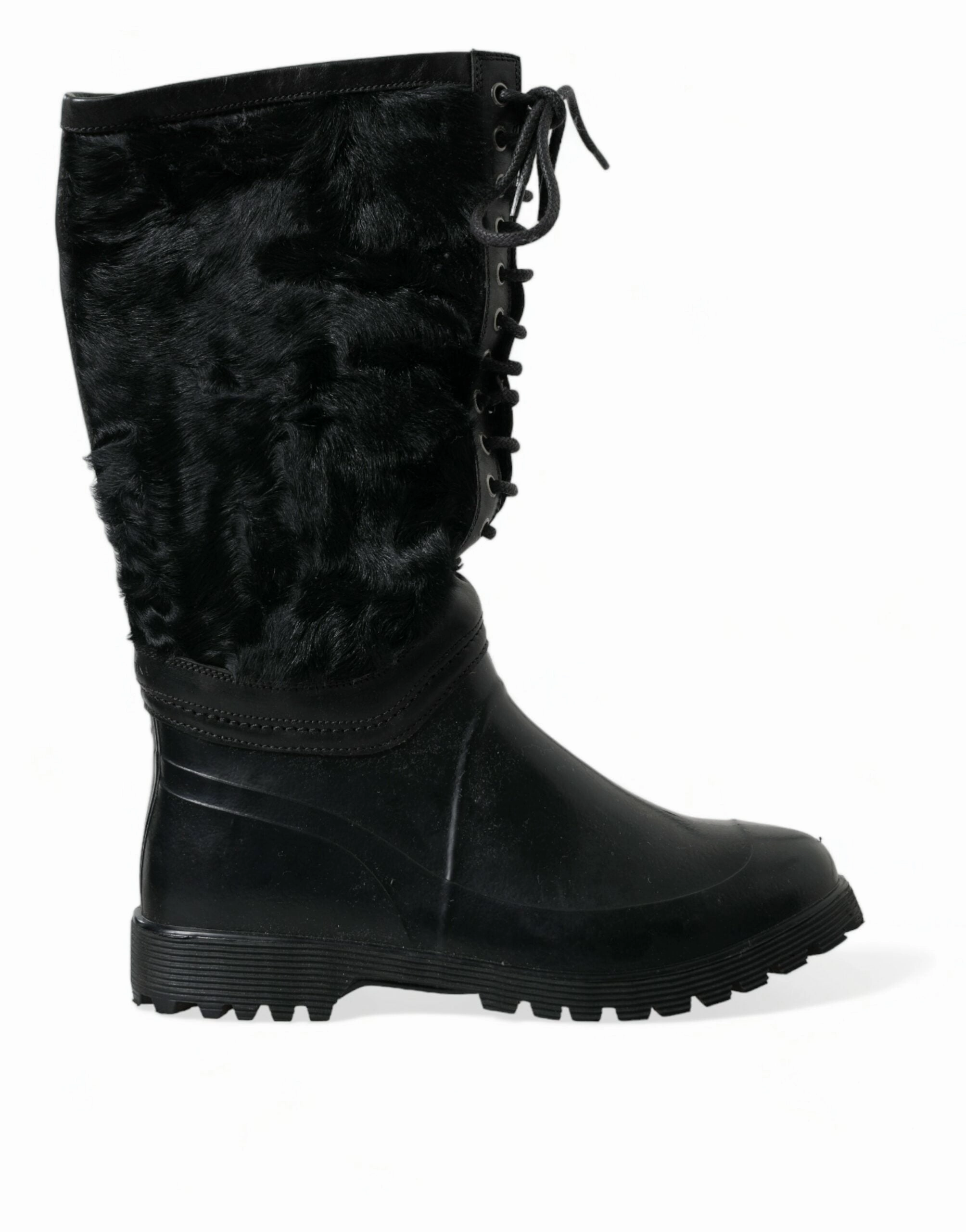 Dolce & Gabbana Sleek Shearling Mid Calf Men's Boots Buy Mens Chukkas online shop