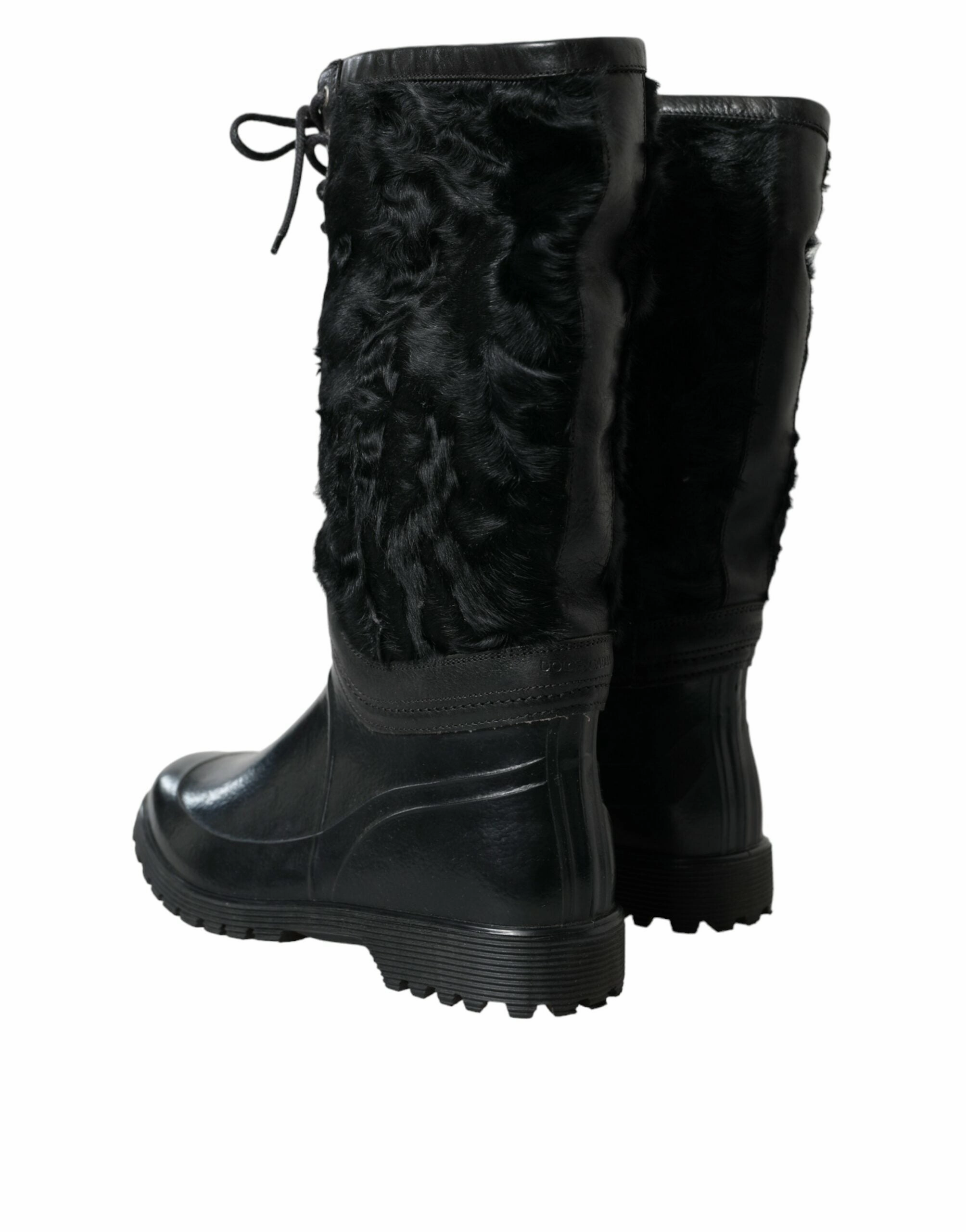 Dolce & Gabbana Sleek Shearling Mid Calf Men's Boots