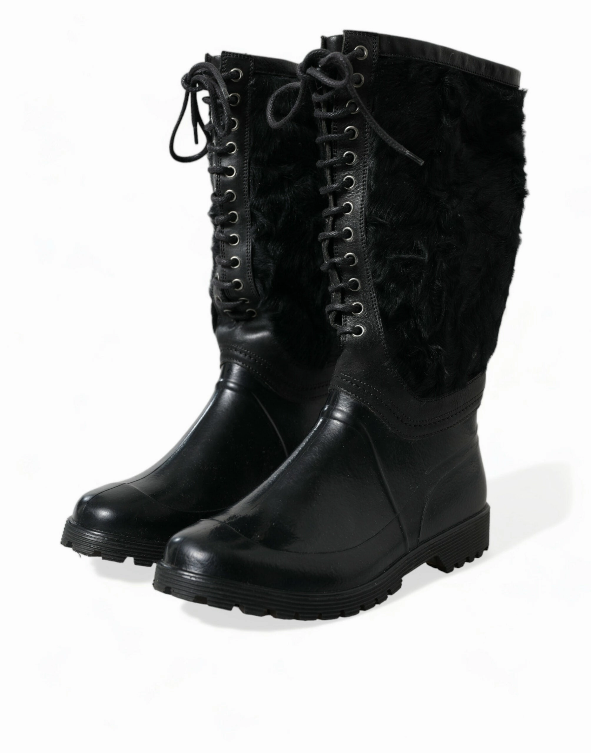 Dolce & Gabbana Sleek Shearling Mid Calf Men's Boots