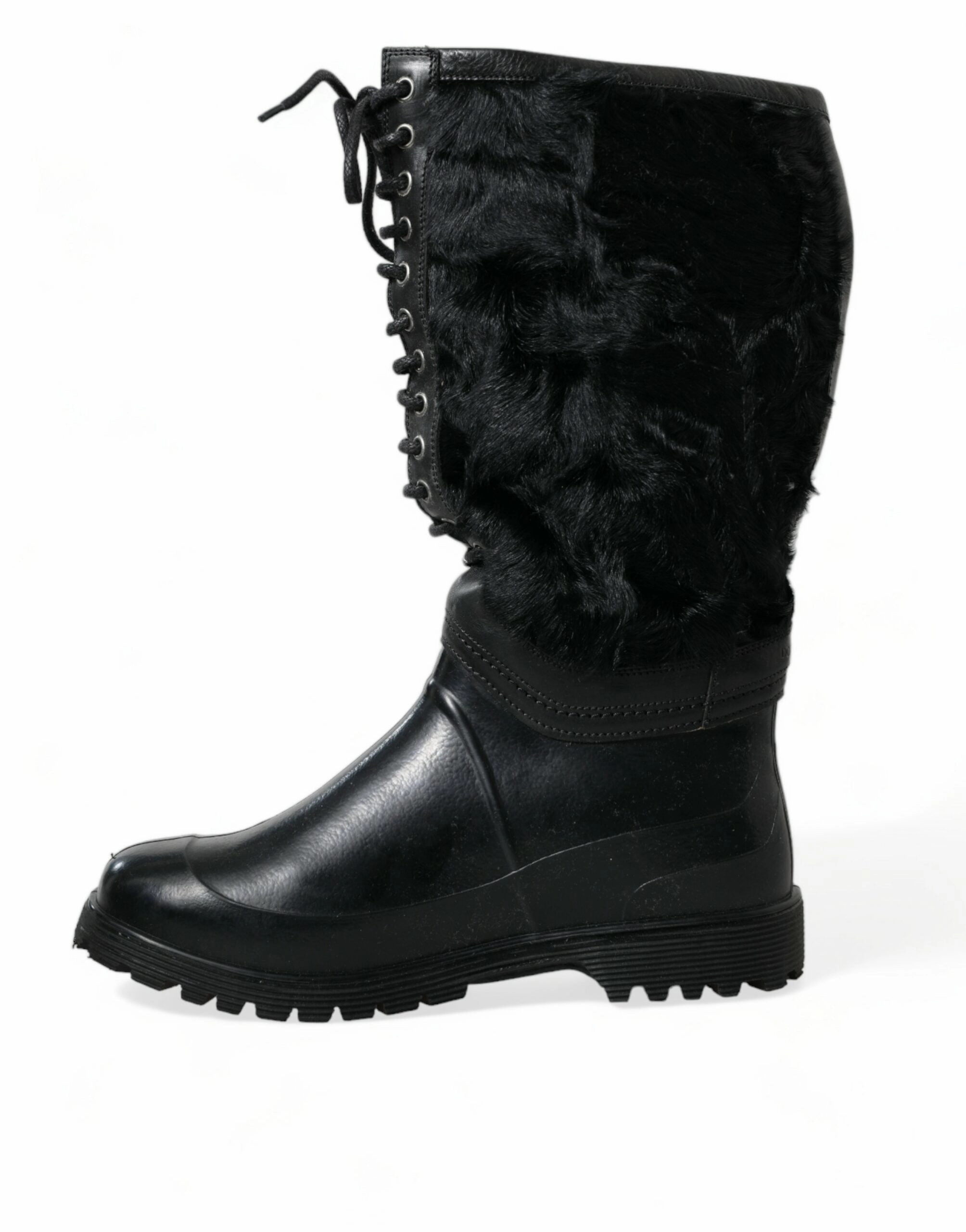 Dolce & Gabbana Sleek Shearling Mid Calf Men's Boots