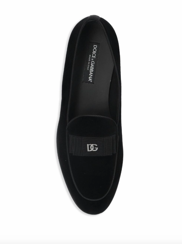 Dolce & Gabbana velvet slippers with DG logo