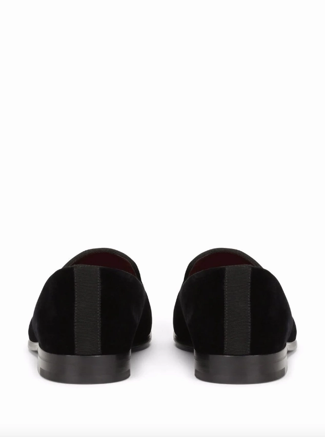 Dolce & Gabbana velvet slippers with DG logo