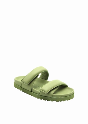Double Strap Sandal In Acid Green Cheap Womens Slide Sandals