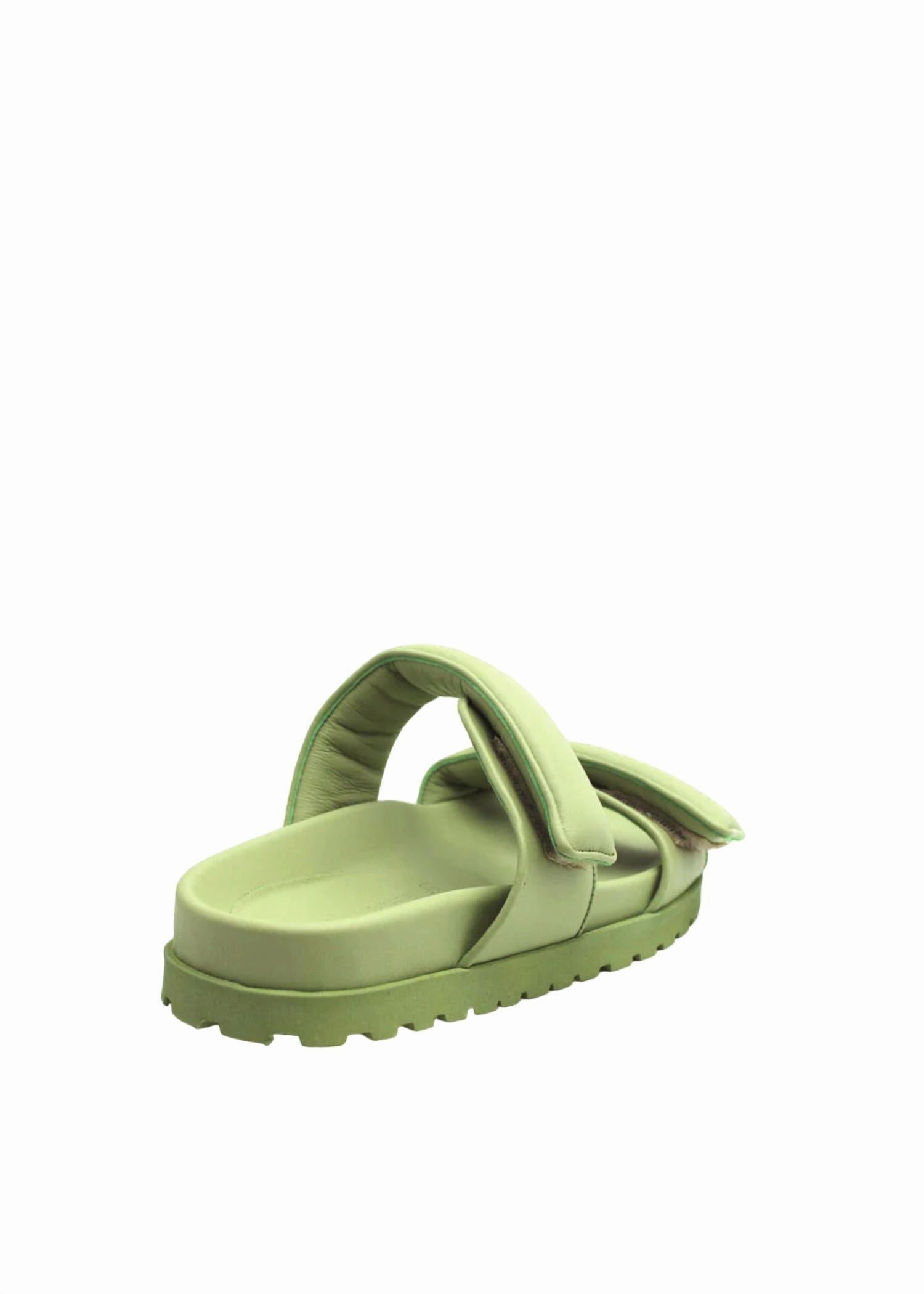 Double Strap Sandal In Acid Green