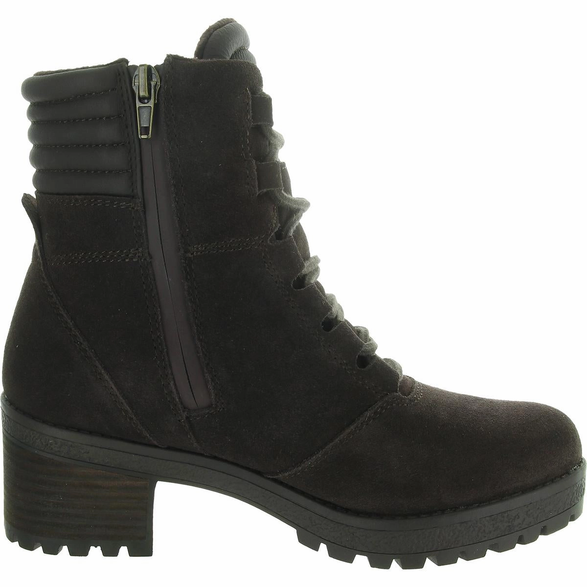 Douglas Womens Zipper Suede Combat & Lace-Up Boots
