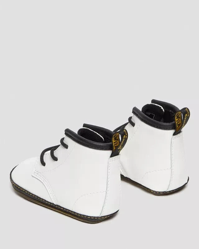 Dr. Martens 1460 Crib Bootie Baby 3 White Leather Round Toe Ankle Boots ERK296 (White,3)