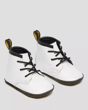 Dr. Martens 1460 Crib Bootie Baby 3 White Leather Round Toe Ankle Boots ERK296 (White,3) Baby & Toddler Shoes on sale