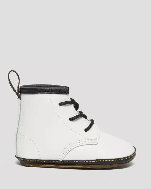Dr. Martens 1460 Crib Bootie Baby 3 White Leather Round Toe Ankle Boots ERK296 (White,3)