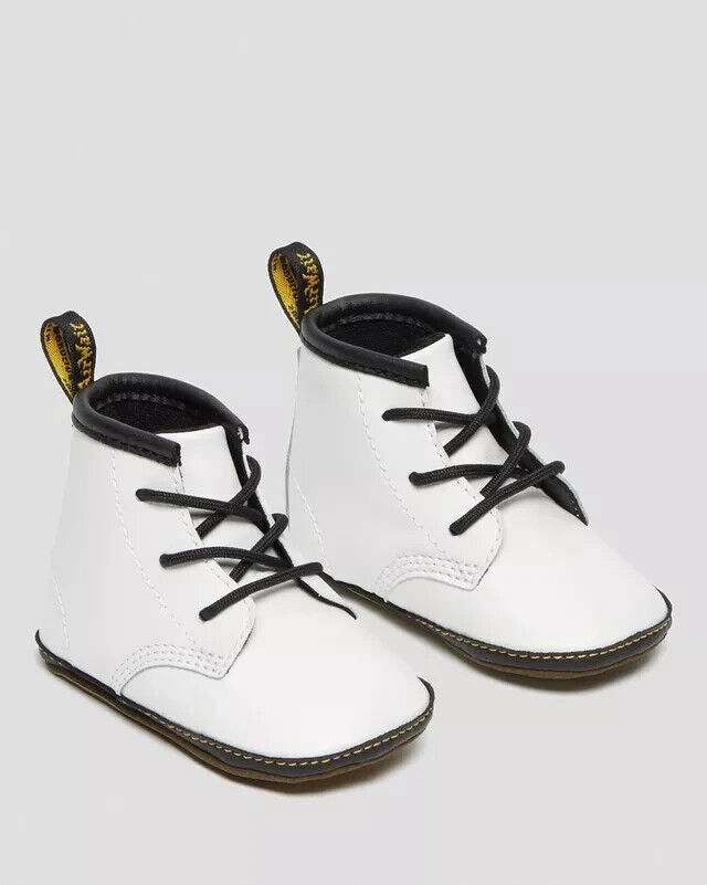 Dr. Martens 1460 Crib Bootie Baby 3 White Leather Round Toe Ankle Boots ERK296 (White,3) Baby & Toddler Shoes on sale