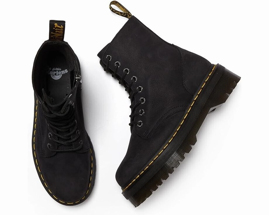Dr. Martens Jadon III Boots Unisex US M9/W10 Charcoal Gray Leather Shoes FZP235 (Charcoal Gray,Men's 9, Women's 10)